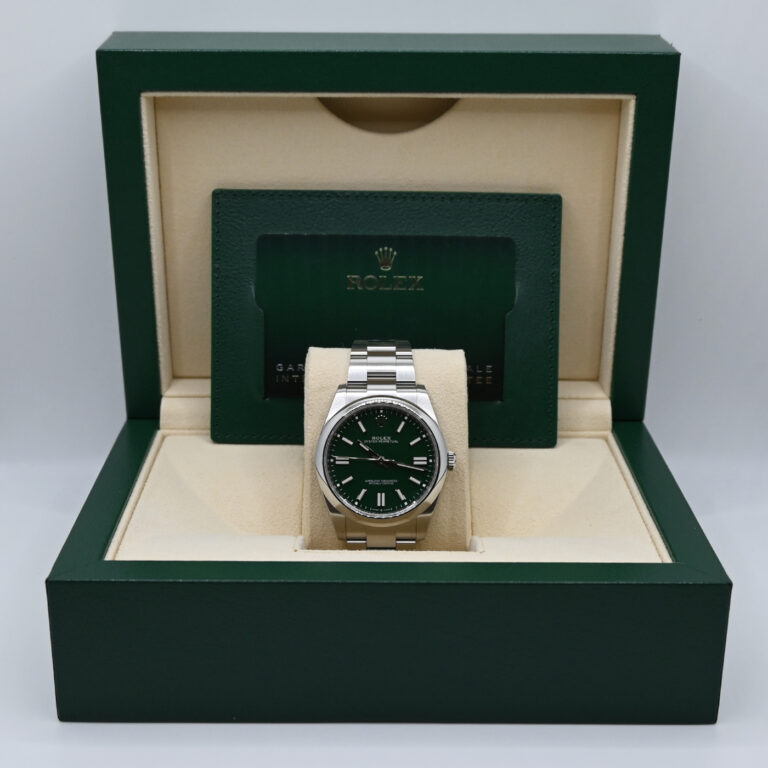 10 Rolex oyster perpetual 41mm verde 124300 9369