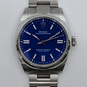 2 rolex oyster perpetual azul 124300 41mm 9449