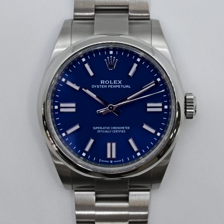 2 rolex oyster perpetual azul 124300 41mm 9449